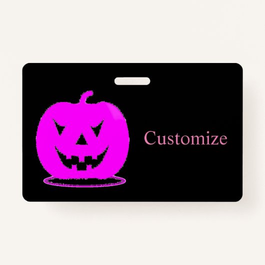 Roze Jack o'lantern Halloween Thunder_Cove Badge (Voorkant)