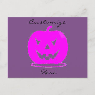 Roze Jack o'lantern Halloween Thunder_Cove Briefkaart