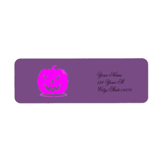 Roze Jack o'lantern Halloween Thunder_Cove Etiket (Voorkant)