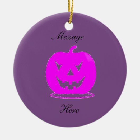 Roze Jack o'lantern Halloween Thunder_Cove Keramisch Ornament (Voorkant)