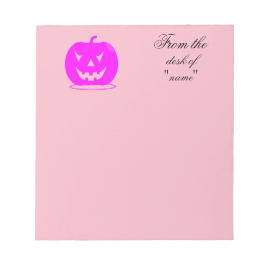 Roze Jack o'lantern Halloween Thunder_Cove Notitieblok (Voorkant)