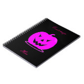Roze Jack o'lantern Halloween Thunder_Cove Notitieboek (Linkerzijde)