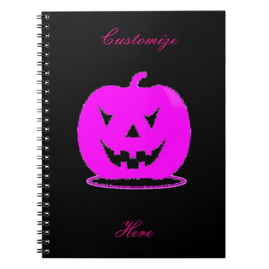 Roze Jack o'lantern Halloween Thunder_Cove Notitieboek (Voorkant)