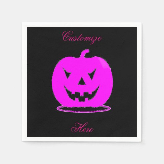 Roze Jack o'lantern Halloween Thunder_Cove Servetten (Voorkant)