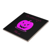 Roze Jack o'lantern Halloween Thunder_Cove Tegeltje (Zijkant)