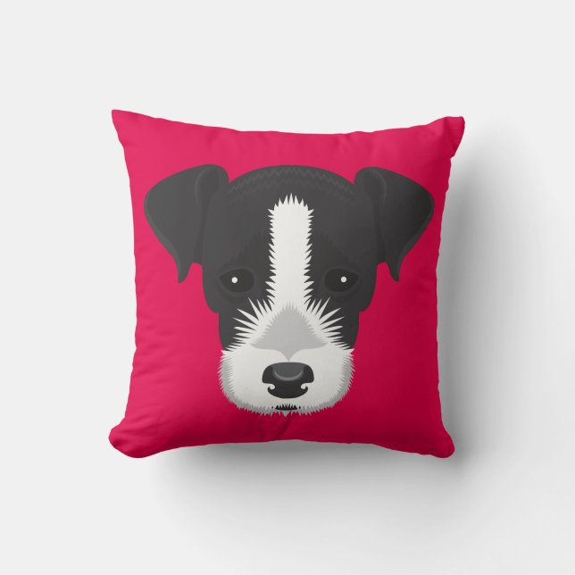 Roze Jack Russell Terrier Kussen (Voorkant)