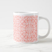Roze Jacquard Design Jumbo Mok (Rechts)