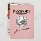 Roze Jamaica paspoort Bewaar de datum Save The Date (Voorkant / Achterkant)