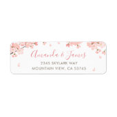 Roze Japans Cherry Blossom Return Adres Etiket (Voorkant)