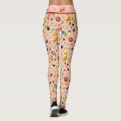 Roze Japans Maneki Neko Kat en Sushi Leggings (Achterkant)