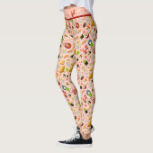 Roze Japans Maneki Neko Kat en Sushi Leggings (Links)