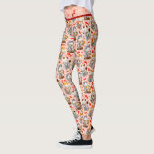 Roze Japans Maneki Neko Kat en Sushi Leggings (Links)
