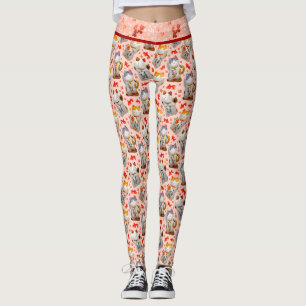 Roze Japans Maneki Neko Kat en Sushi Leggings