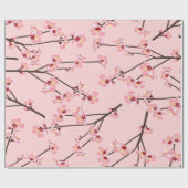 Roze Japans Sakura Bloom Branch Flower Pattern Cadeaupapier (Vlak)