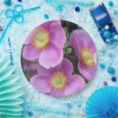 Roze Japanse anemones Floral Papieren Bordje (Feest)