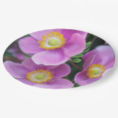 Roze Japanse anemones Floral Papieren Bordje (Gekanteld)