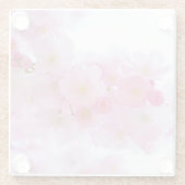 Roze Japanse Cherry Blossom Glazen Onderzetter (Achterkant)