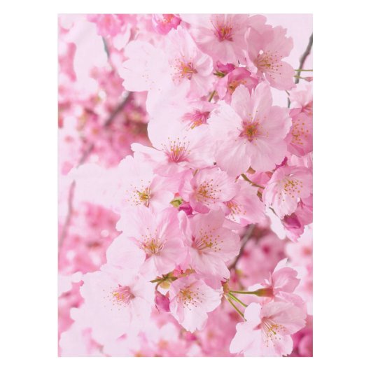 Roze Japanse Cherry Blossom Hanami Tafelkleed (Voorkant)