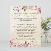 Roze Japanse Cherry Blossom Weddenschap Kaart (Staand voorkant)