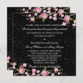 Roze Japanse Cherry Blossom Weddenschap Kaart (Voorkant / Achterkant)