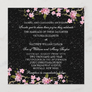 Roze Japanse Cherry Blossom Weddenschap Kaart