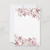 Roze Japanse Cherry Blossom Weddenschap Kaart (Achterkant)