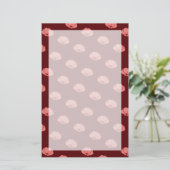 Roze Japanse Chrysanthemum Bloemen Briefpapier (Staand voorkant)