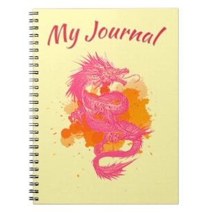 Roze Japanse draak Notitieboek