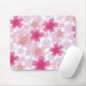 Roze Japanse Floral Print Mousepad Muismat (Met muis)