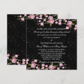 Roze Japanse Kersenbloesem Bruiloft Kaart (Voorkant / Achterkant)