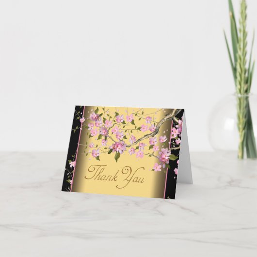 Roze Japanse Kersenbloesem Dankkaartjes Bedankkaart (Voorkant)