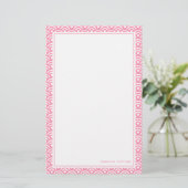 Roze Japanse Seigaiha Pattern Briefpapier (Staand voorkant)