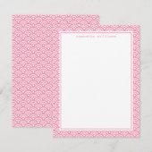 Roze Japanse Seigaiha Pattern Kaart (Voorkant / Achterkant)