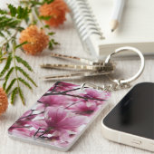 Roze Japanse Tulip Sleutelhanger (Voorkant Rechts)