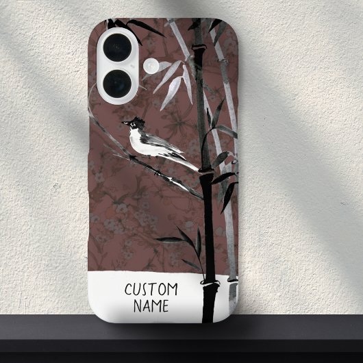 Roze Japanse Waterverf Cherry Blossom Bird Case-Mate iPhone Case