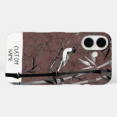 Roze Japanse Waterverf Cherry Blossom Bird Case-Mate iPhone Case (Achterkant (horizontaal))