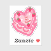 Roze Je bent genoeg hart taart Sticker (Vel)