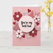 Roze Je Bent Mijn Beste Bud Kaart (Gele Bloem)