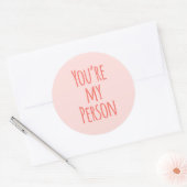 Roze Je bent mijn persoonlijke vriend citaat Valen Ronde Sticker (Envelop)