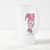 Roze jester Frosted Beer Mok (Voorkant rechts)