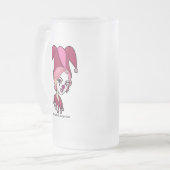 Roze jester Frosted Beer Mok (Voorkant links)