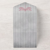 Roze Jeweled Dragonfly Bruiloft All In One Uitnodiging (Buitenkant)