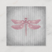 Roze Jeweled Dragonfly Bruiloft Informatiekaartje (Achterkant)