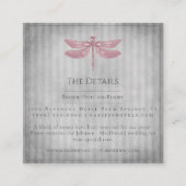 Roze Jeweled Dragonfly Bruiloft Informatiekaartje (Voorkant)