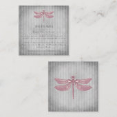 Roze Jeweled Dragonfly Bruiloft Informatiekaartje (Voorkant / Achterkant)