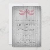 Roze Jeweled Dragonfly Bruiloft Kaart (Voorkant)