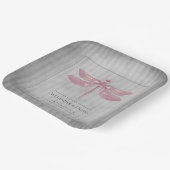 Roze Jeweled Dragonfly Bruiloft Papieren Bordje (Gebogen)