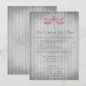 Roze Jeweled Dragonfly repetitie diner Kaart (Voorkant / Achterkant)