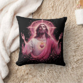 Roze Jezus kussen! Kussen (Deken)