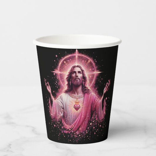Roze Jezus papieren beker! Bekers (Voorkant)